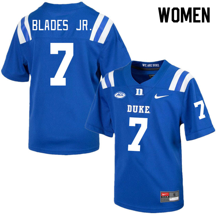 Women #7 Al Blades Jr. Duke Blue Devils College Football Jerseys Stitched-Royal